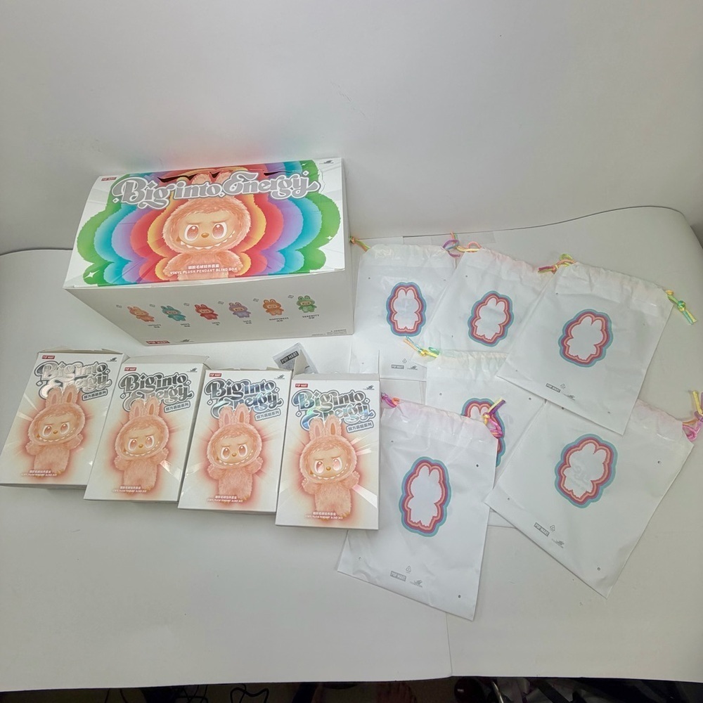 Pop Mart Labubu "Big Into Energy" EMPTY Collector's Box + 4 boxes & 6 bags EMPTY